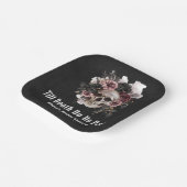 ブラックゴシック ハロウィン フラワースカル ブライダルシャワー ペーパープレート (傾斜あり)