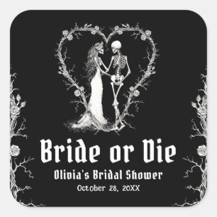 ブラックゴシック ハロウィン 花嫁、死ぬか? ブライズシャワー スクエアシール