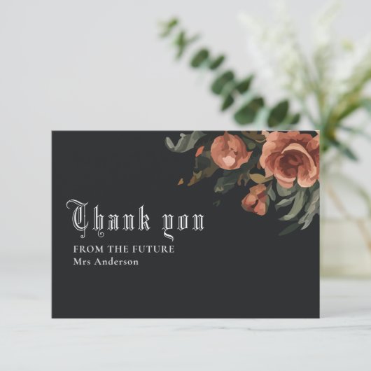 ブラックゴシック ヴィンテージ 秋のブライズシャワー サンキューカード (スタンド正面)