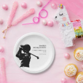 ブラックゴルファーゴルフ旅行バチュラーパーティ ミニマル ペーパープレート (パーティー)