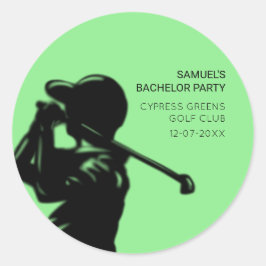 ブラックゴルファーゴルフ旅行バチュラーパーティ ミニマル ラウンドシール