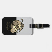 ブラックゴルファーパーソナライズされたモノグラム ラゲッジタグ (正面横)