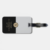 ブラックゴルファーパーソナライズされたモノグラム ラゲッジタグ (裏面横)