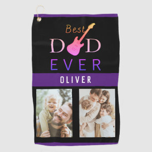 ブラックゴルファー父最高のパパEver Photo Collage ゴルフタオル