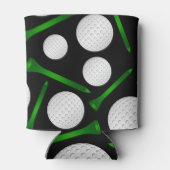 ブラックゴルフボパーソナライズされたールティーの名前 缶クーラー (裏面)