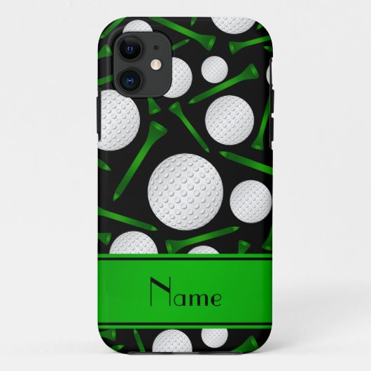ブラックゴルフボパーソナライズされたールティーの名前 Case-Mate iPhoneケース (裏面)