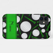ブラックゴルフボパーソナライズされたールティーの名前 Case-Mate iPhoneケース (裏面(横))