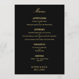 ブラックゴールデンスタイリッシュベージュ結婚のメニュー メニュー