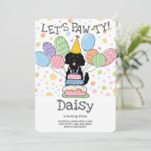 ブラックゴールデンドルドッグバースデーパーティーの招待 招待状 (スタンド正面)