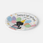 ブラックゴールデンドルドッグバースデーパーティー紙プレート ペーパープレート (アングル)