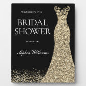 ブラックゴールデンドレスブライダルシャワーウェルカムエントランス フォトプラーク (正面)