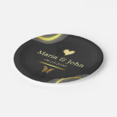 ブラックゴールデンバタフライ紙プレート ペーパープレート (アングル)