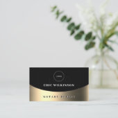 ブラックゴールデンフェイクメタリックテクスチャ名刺 名刺 (スタンド正面)