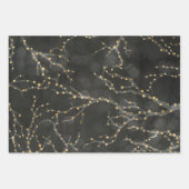 ブラックゴールデンライツ《写真》ぼけ味クリスマスホリデー ラッピングペーパーシート (正面3)