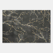 ブラックゴールデンライツ《写真》ぼけ味クリスマスホリデー ラッピングペーパーシート (正面)