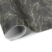 ブラックゴールデンライツ《写真》ぼけ味クリスマスホリデー ラッピングペーパー (ロールコーナー)