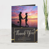 ブラックゴールデン抽象芸術アメージング サンキューカード (正面)