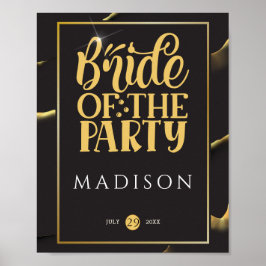 ブラックゴールデン抽象芸術ファブラスおもしろいブライダルシャワー ポスター