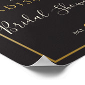 ブラックゴールデン抽象芸術ブライダルシャワー ポスター (角)