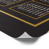 ブラックゴールデン抽象芸術ラブリーファ結婚ブズポスター ポスター (角)