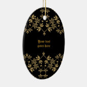 ブラックゴールデン縁どダマスクカスタムオーナメント セラミックオーナメント (右)