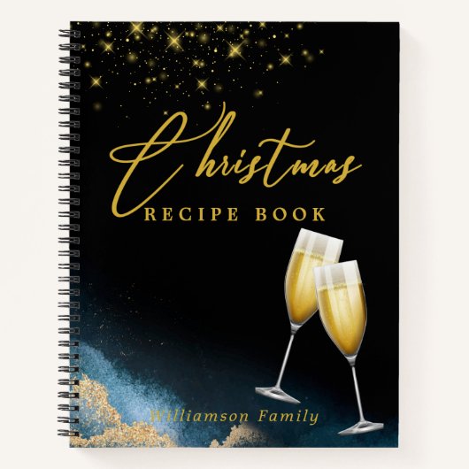 ブラックゴールデン |クリスマスきらめくレシピブック ノートブック (正面)