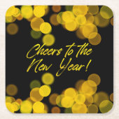 ブラックゴールデン《写真》ぼけ味ライト応援から新年 スクエアペーパーコースター (正面)