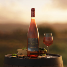 ブラックゴールデン |水彩のお正月 スパークリングワインラベル