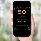 ブラックゴールドでお祝い50歳の誕生日 招待状