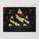 ブラックゴールドのアートデコクリスマスツリー コーポレート シーズンポストカード (正面)