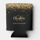 ブラックゴールドのイニシャル ネーム バースデー 缶クーラー (裏面)