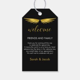 ブラックゴールドのウェディングウェルカム ギフトタグ
