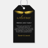 ブラックゴールドのウェディングウェルカム ギフトタグ (裏面)