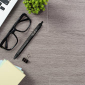 ブラックゴールドのカスタムモノグラムネームスクリプト 黒ボールペン