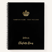 ブラックゴールドのクラウンネーム 年間ビジネス ノートブック (正面)