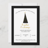 ブラックゴールドのクリスマスツリー Cookie交換会 招待状 (正面)