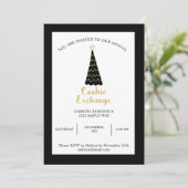 ブラックゴールドのクリスマスツリー Cookie交換会 招待状 (スタンド正面)