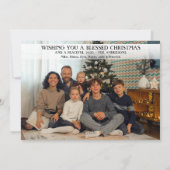 ブラックゴールドのクリスマス ホリデー フォト カード (裏面)