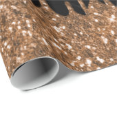 ブラックゴールドのグリッターが滴るゴージャスなラグジュアリー ラッピングペーパー (ロールコーナー)