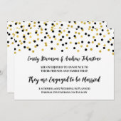 ブラックゴールドのコンフェッティエンゲージ発表 案内状 (正面/裏面)