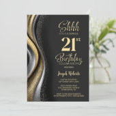 ブラックゴールドのサプライズ21歳の誕生日パーティー 招待状 (スタンド正面)