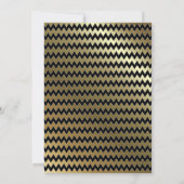 ブラックゴールドのシェブロンサプライズ誕生日ディナー 招待状 (裏面)