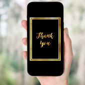 ブラックゴールドのシンプルな感謝カード 招待状