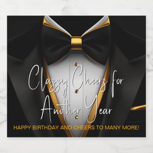 ブラックゴールドのタキシード カミュのラベル付き メンズ スパークリングワインラベル (シングルラベル)