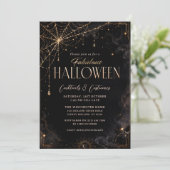 ブラックゴールドのハロウィンパーティー招待状 招待状 (スタンド正面)