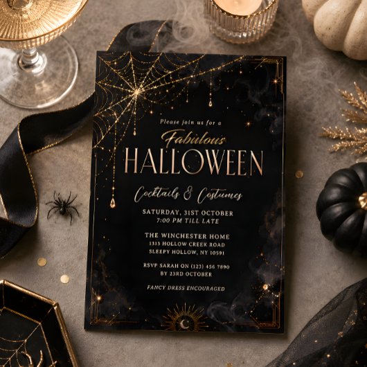 ブラックゴールドのハロウィンパーティー招待状 招待状