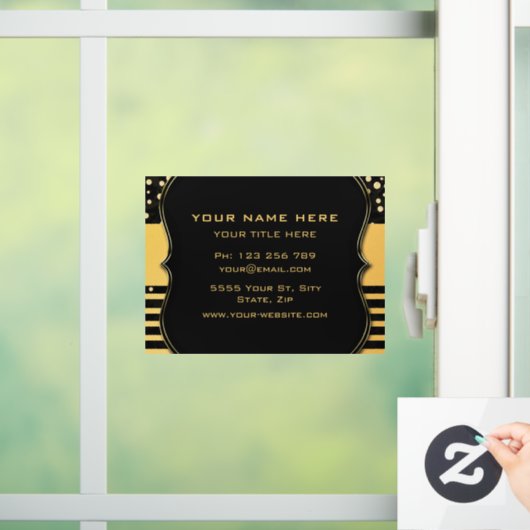 ブラックゴールドのビジネスカード用ウィンドウクリングテンプレート ウィンドウサイン (ホーム)