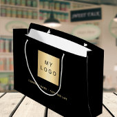 ブラックゴールドのビジネスロゴ ラージペーパーバッグ