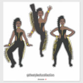 ブラックゴールドのフリルを踊らせる #1 シール (シート)