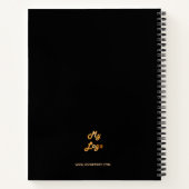 ブラックゴールドのペンによるエレガントなスクリプト ビジネス ロゴ ノートブック (裏面)